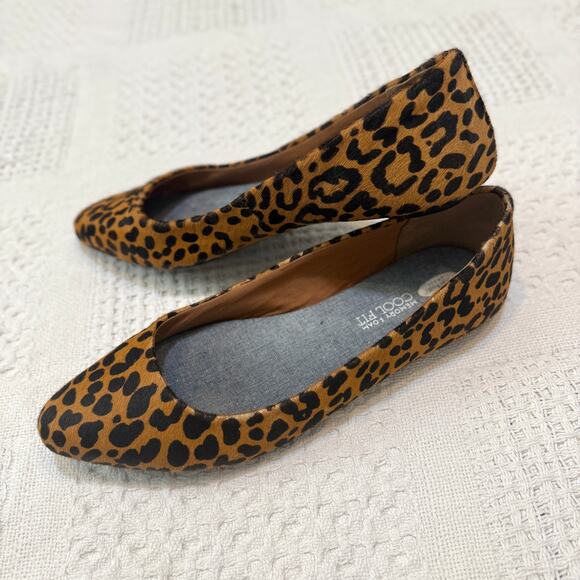 Dr. Scholl's 9.5W Really leopard Memory Foam Cool Fit calf hair flats 3002 - Picture 9 of 9